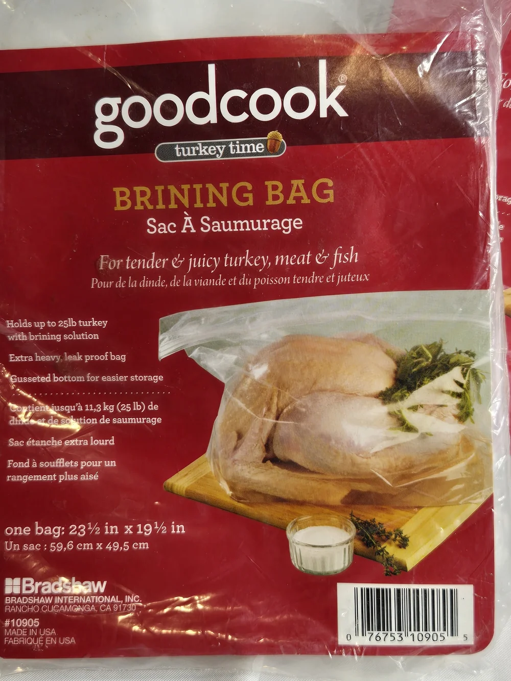 Two (2) Good Cook Turkey Time Brining Bag 23.5